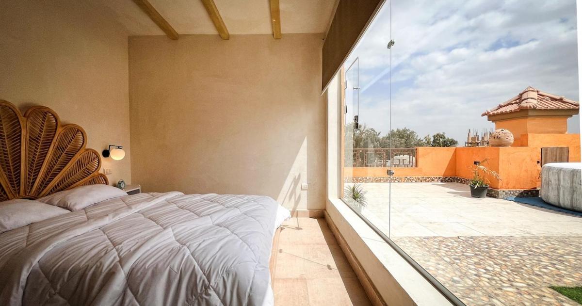 Boho Getaway With Pyramids View & Jacuzzi Appartement Giza Buitenkant foto